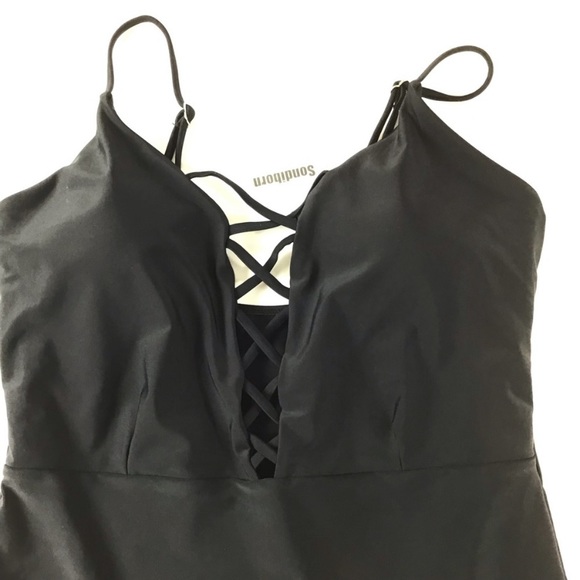 Sondiborn Black One Piece swimsuit Size XL - Picture 3 of 8